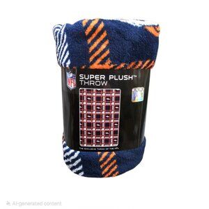 Denver Broncos Super Plush Plaid Pattern Throw Blanket Larger Size 55" by85" NFL